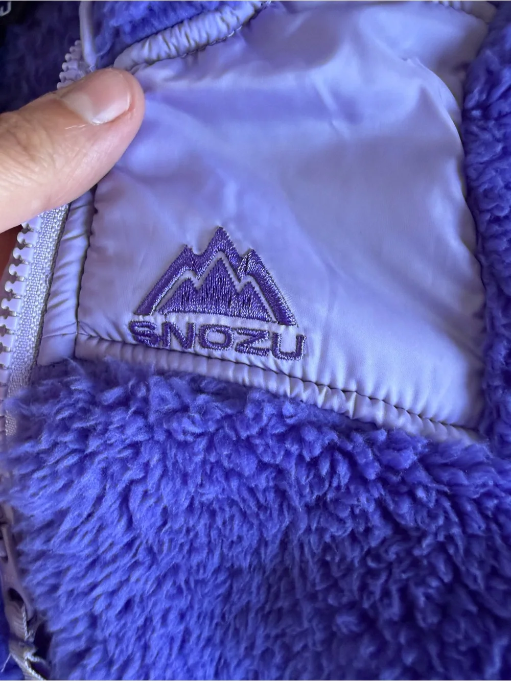 Snozu Purple Fleece Baby Bunting Snowsuit 9-12 Months Fold Over Cuffs